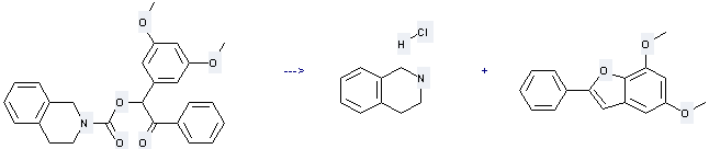 The Isoquinoline, 1, 2, 3, 4-tetrahydro-, hydrochloride (1:1) can be obtained by  3, 4-Dihydro-1H-isoquinoline-2-carboxylic acid 1-(3, 5-dimethoxy-phenyl)-2-oxo-2-phenyl-ethyl ester. 